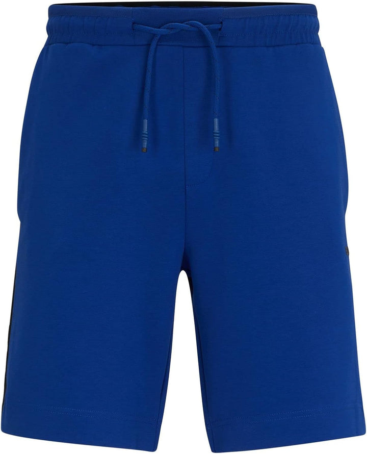 BOSS Herren Headlo 1 Shorts aus elastischem Baumwoll-Mix mit Tape-Details XS Bright Blue438, XS Brig