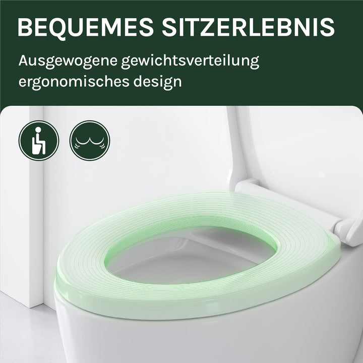 WOLTU Toilettendeckel, WC Sitz Toilettensitz mit Absenkautomatik, Toilettensitz aus Kunststoff, Fast