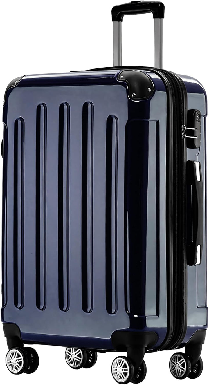 BEIBYE Zwillingsrollen 2048 Hartschale Trolley Koffer Reisekoffer in M-L-XL-Set in 15 Farben (Dunkel