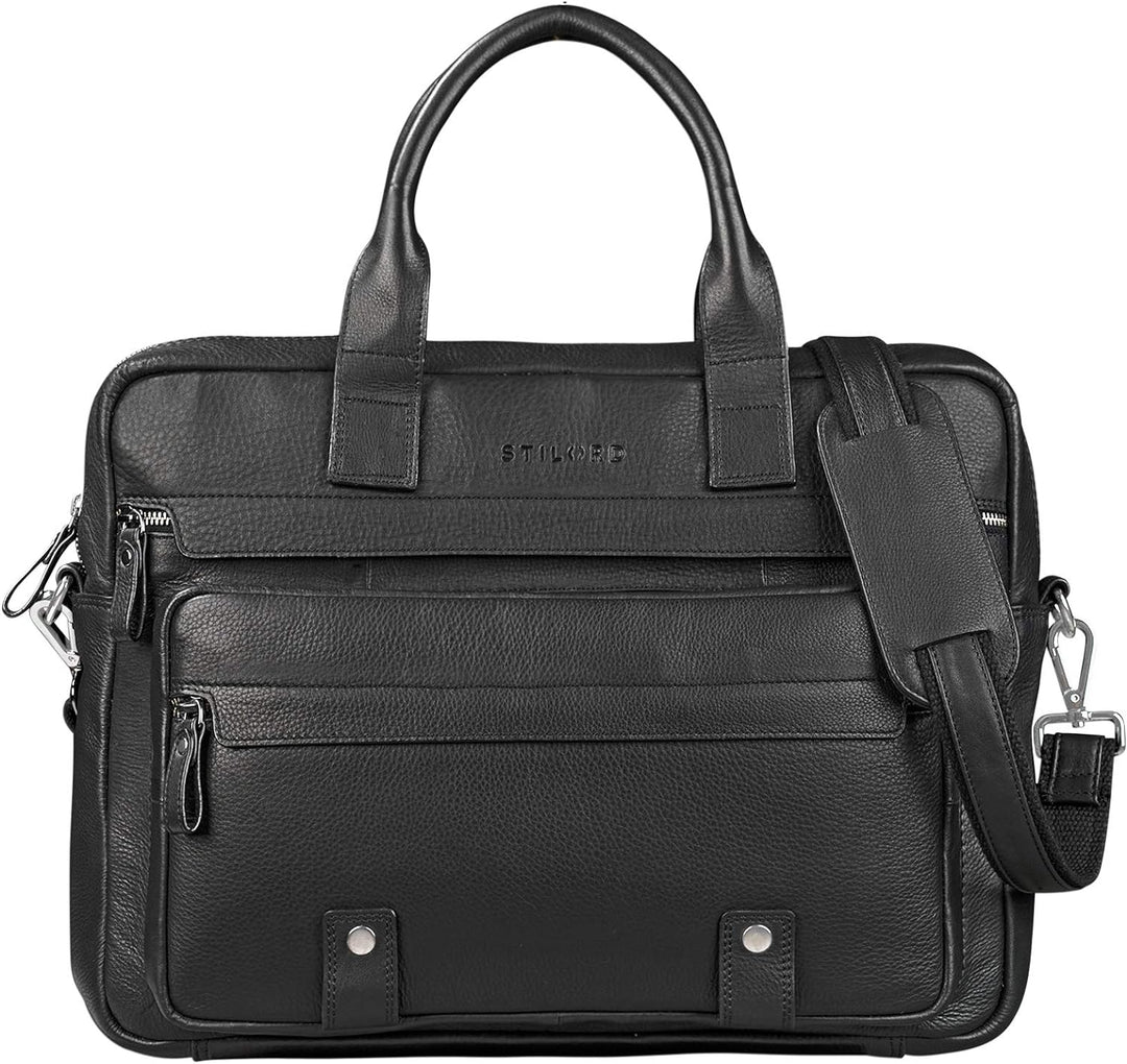 STILORD 'Leander' Umhängetasche Leder Gross Arbeitstasche Aktentasche Business Herren und Damen 15.6