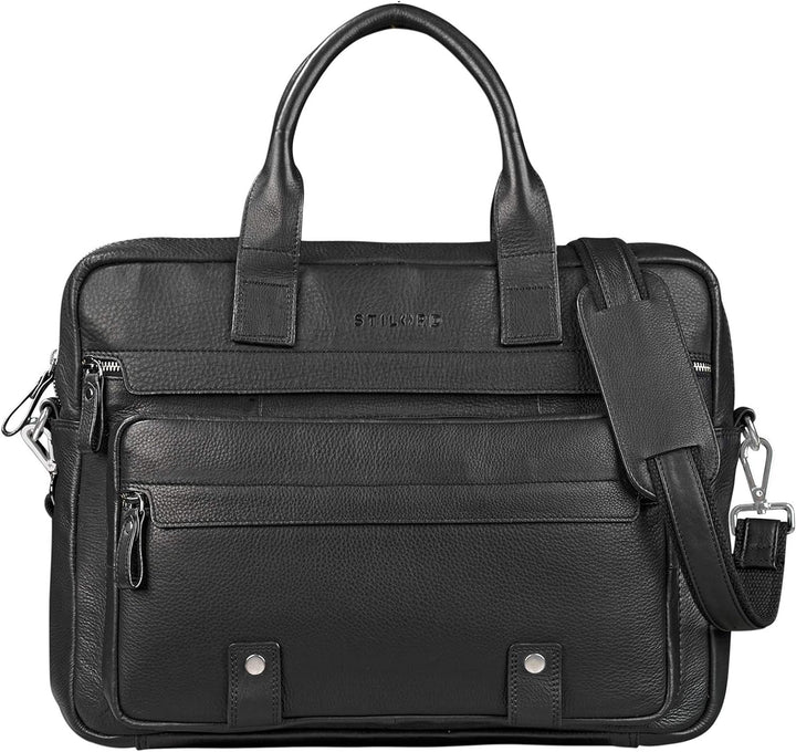 STILORD 'Leander' Umhängetasche Leder Gross Arbeitstasche Aktentasche Business Herren und Damen 15.6