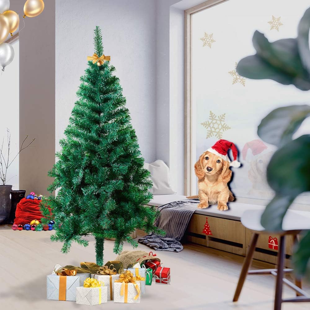 LZQ Weihnachtsbaum künstlich PVC Christbaum schwer entflammbarer Tannenbaum mit Schnellaufbau Klapps