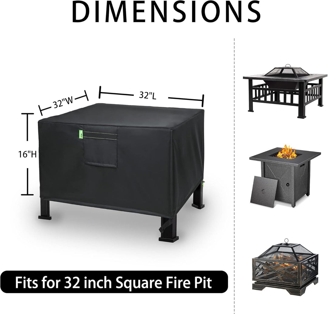 REDRICH Feuerschalen-Abdeckung, quadratisch, strapazierfähig, für den Aussenbereich, vollständige Ab