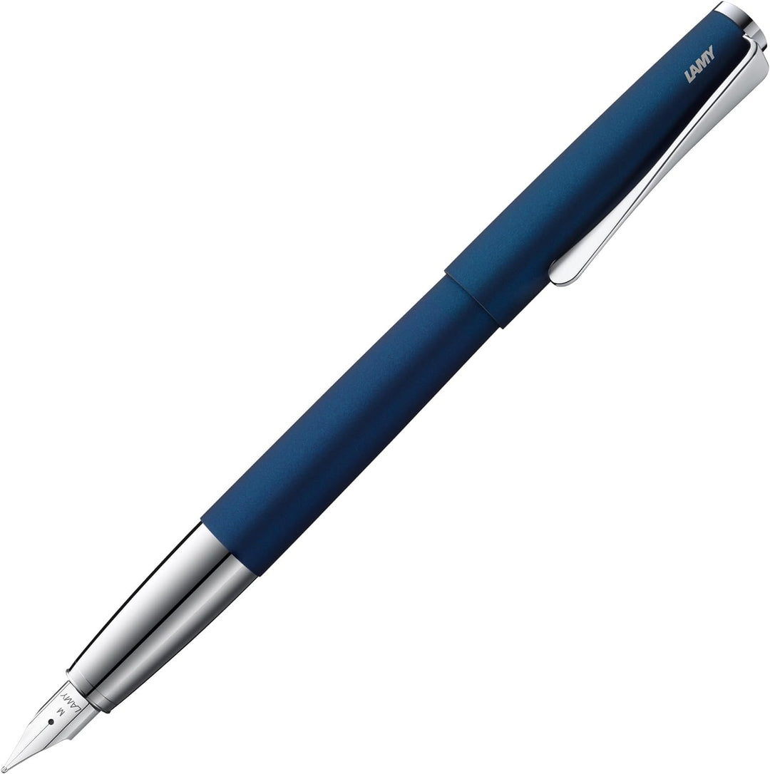 LAMY studio Füllhalter 067 - Füller aus rostfreiem Edelstahl in dunkelblauem Soft-Lack-Finish mit ho