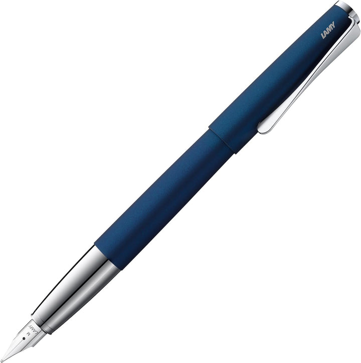 LAMY studio Füllhalter 067 - Füller aus rostfreiem Edelstahl in dunkelblauem Soft-Lack-Finish mit ho