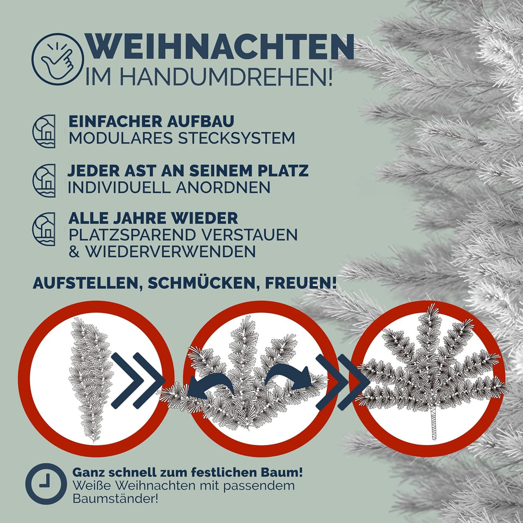 CASARIA® Weihnachtsbaum künstlich 150cm dichte Spitzen schneller Aufbau Metallständer naturgetreu sc
