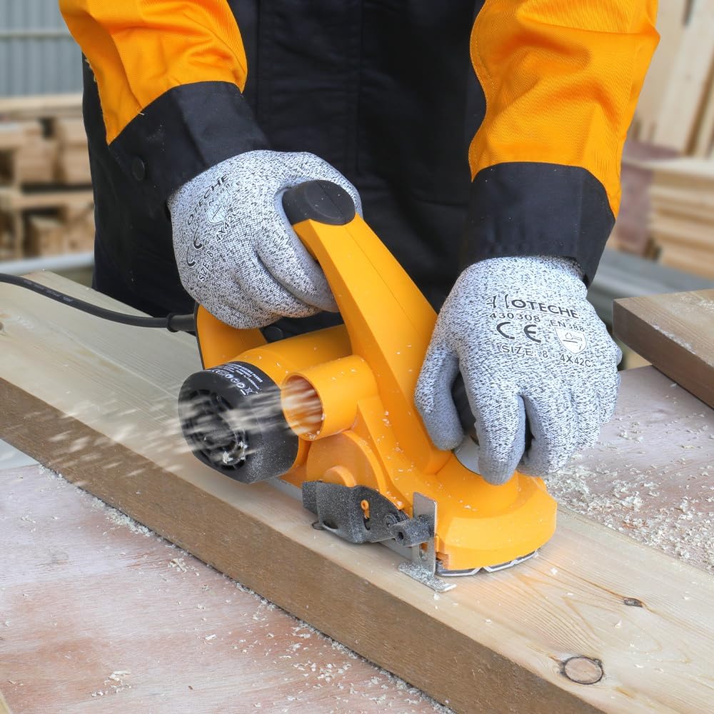 Hoteche 900W Elektrohobel 82 * 3mm - 16000rpm, 65mn Klingen, VDE Stecker, Aluminiumplatte, inklusive