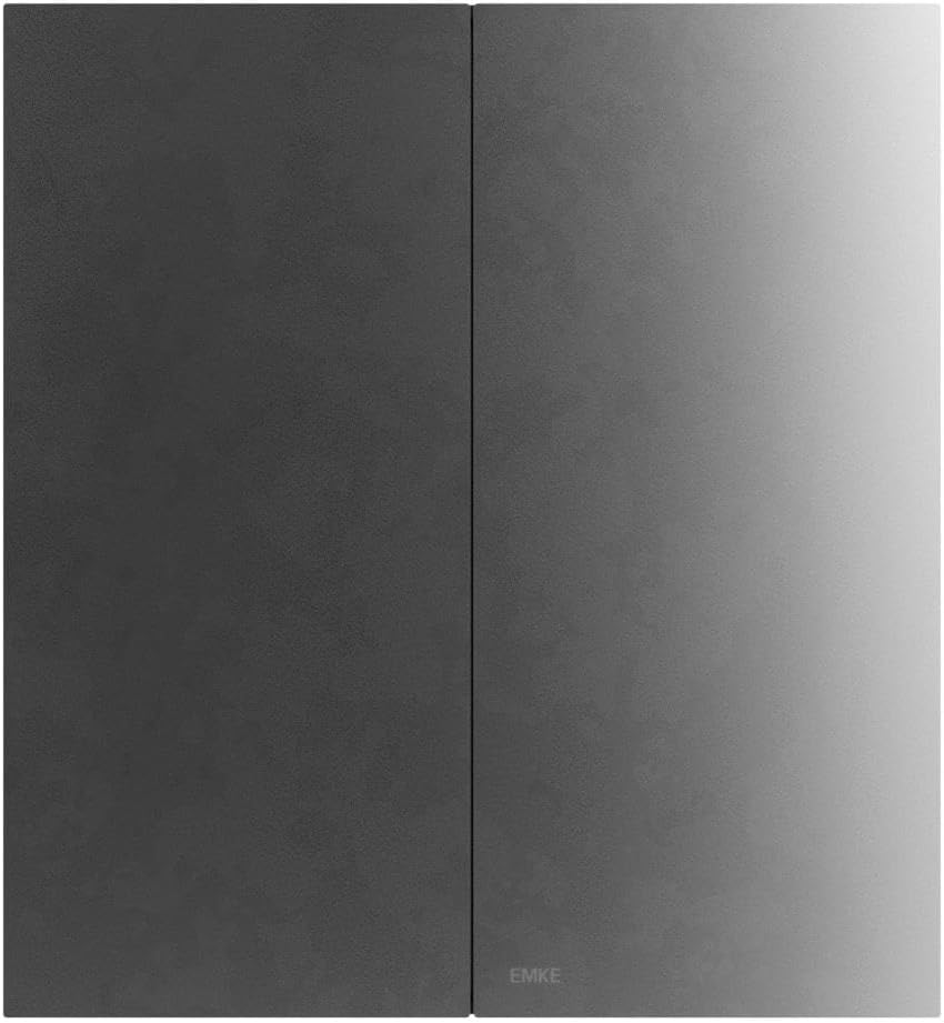 EMKE Spiegelschränke 60x65cm Spiegelschrank Badschrank mit Doppelseitiger Spiegel (Schwarz), Schwarz