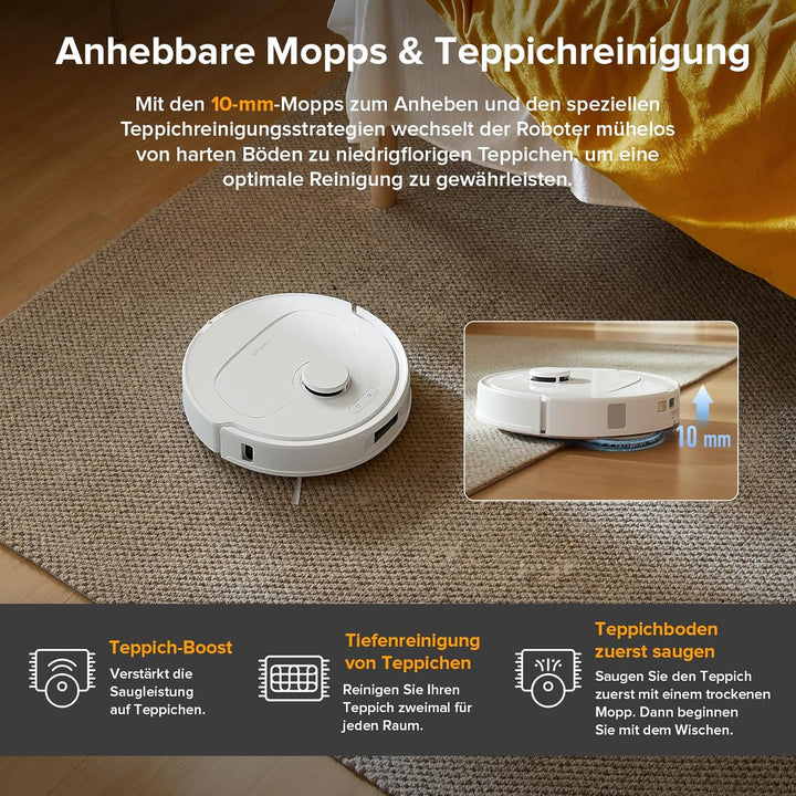 roborock Qrevo Serie Saugroboter mit Wischfunktion, 8000Pa Saugkraft(verbessert von Qrevo S), Anti-V
