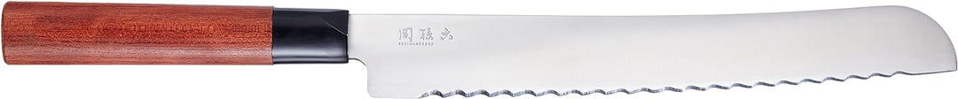 KAI Seki Magoroku Red Wood Griff Brot - Messer mit red Wood Griff, Klinge 22,5 cm, MGR-0225B
