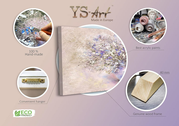 YS-Art Abstrakt Stil Acryl Gemälde auf Leinwand Stillleben handgemalt Wandbilder Wohnzimmer modern B