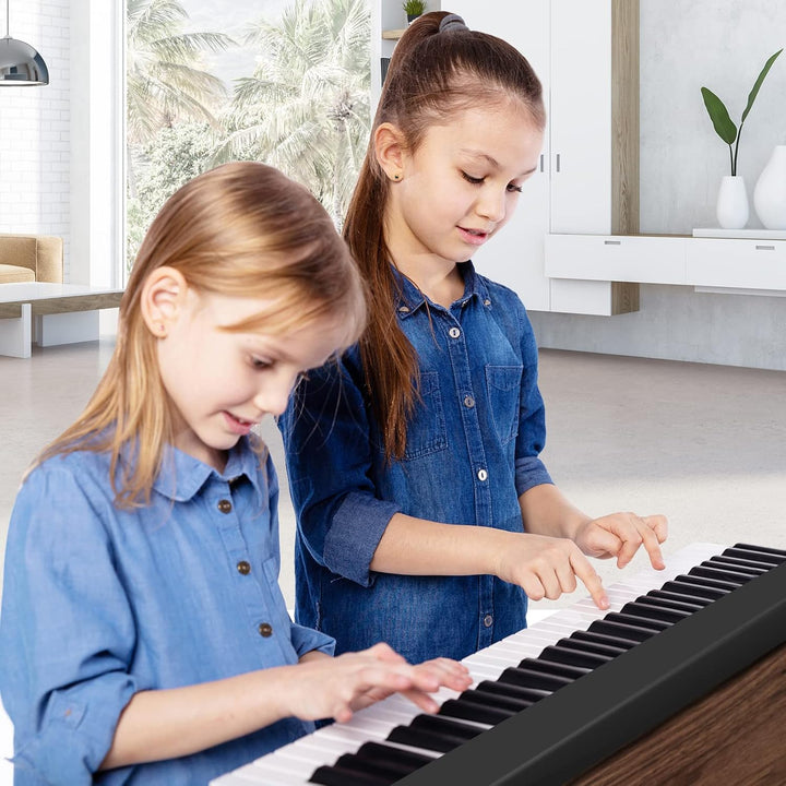COSTWAY Digital Piano mit 61 Tasten, Elektrtisches Klavier klappbar mit Bluetooth, Notenständer, Ped