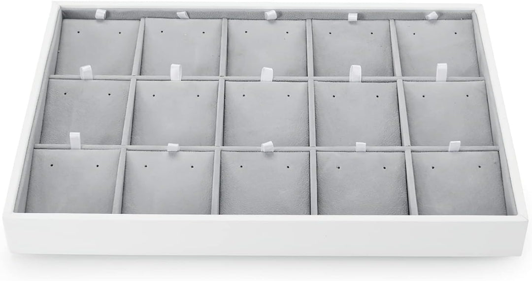 Oirlv Samt Stapelbare Schmuckaufbewahrung15 Gitter Ohrringe Ohrstecker Schmucktablett Schmuckaufbewa