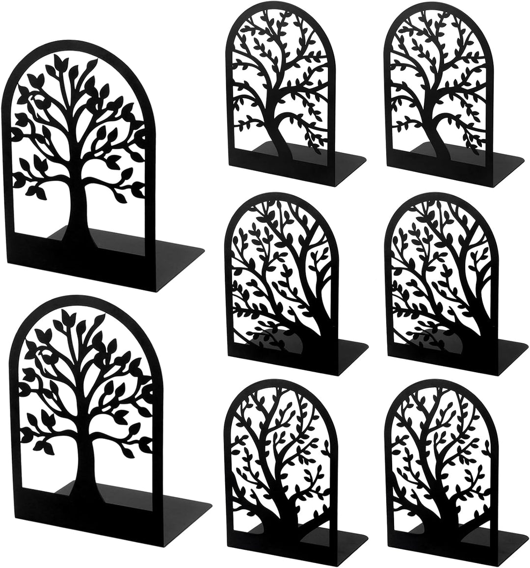 Otauoaea 8 Stück Metall-Schwarz Buchstütze | Bücherhalter | Bücherstütze | Buchstützen Organzier, Bo