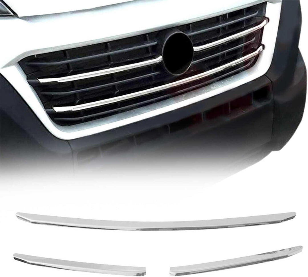 Kühlergrill Grilleisten Frontgril kompatibel mit FIAT Ducato 2014-2023 Chrom Edelstahl 3tlg