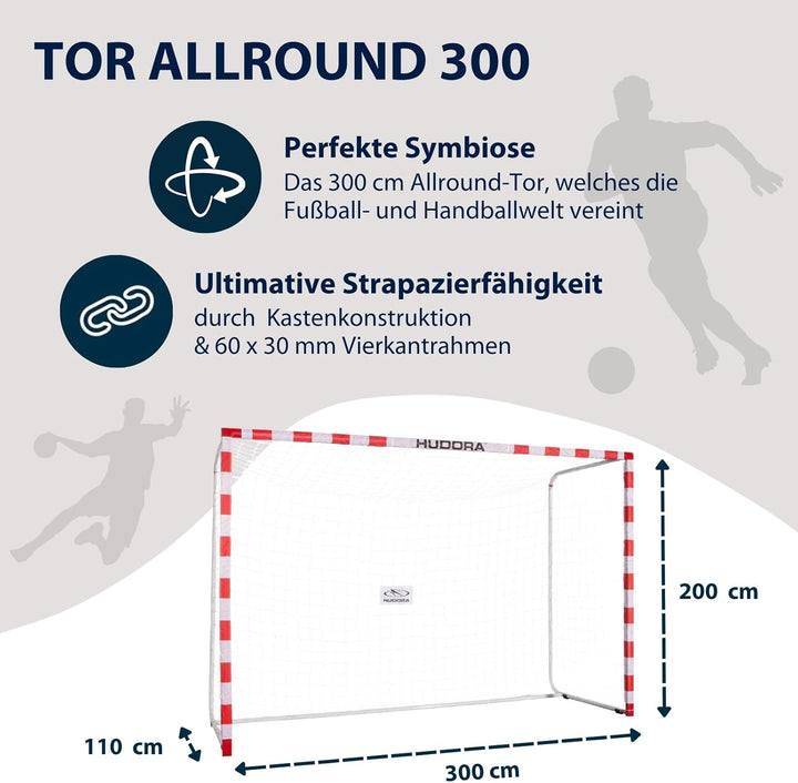 HUDORA Fussball-Tor Allround 300 - Fussballtor Garten - 76906
