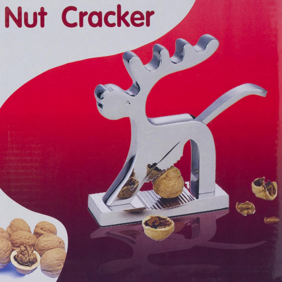 noTrash2003 Nussknacker Rudolph das Rentier aus Vollmetall mit Anti-Rutsch Matte auf der Unterseite