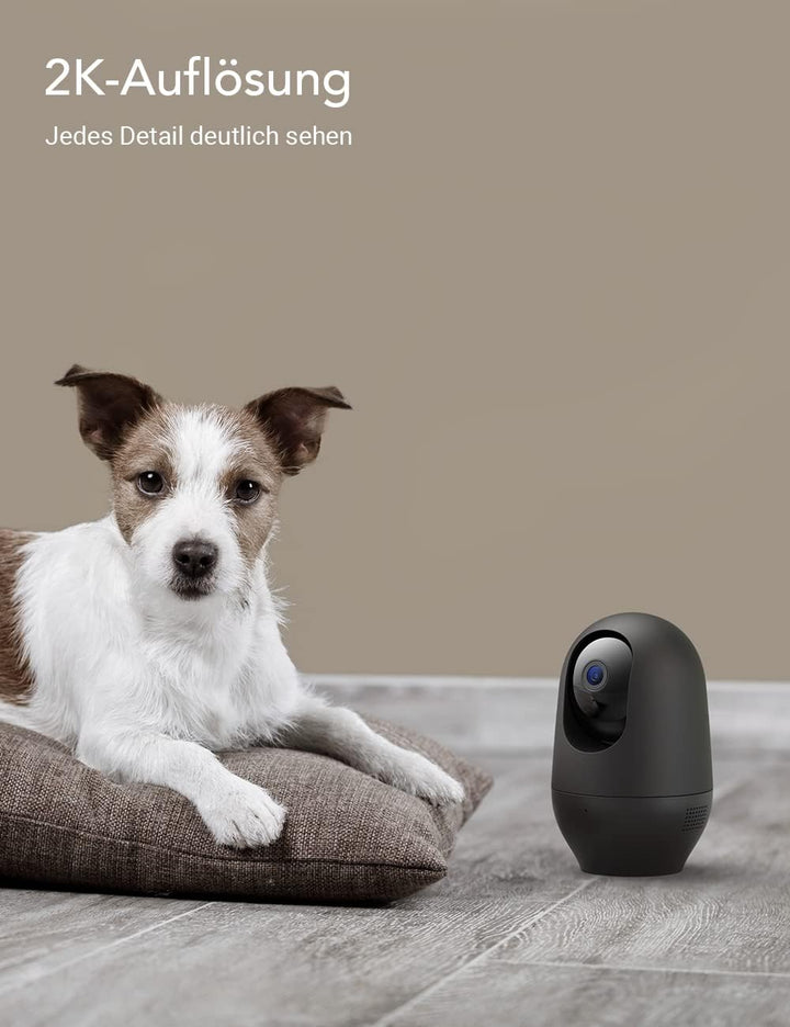 nooie Babyphone mit Kamera 2K, 360° Babyphone WLAN Überwachungskamera innen, Hundekamera mit App, Be