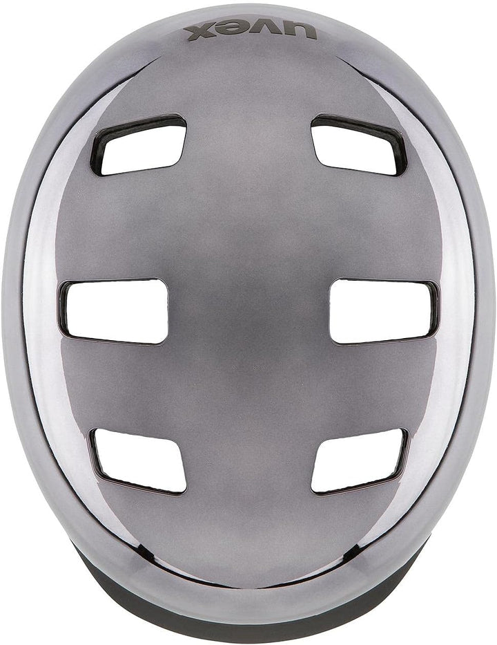 uvex hlmt 5 bike pro chrome - robuster City-Helm für Damen und Herren - individuelle Grössenanpassun