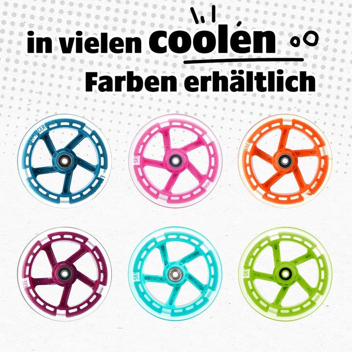 Apollo Ersatzräderset Pro Wheels - ABEC 7 Kugellager, Roller Rad Ersatz-Räder passend für Apollo Cit