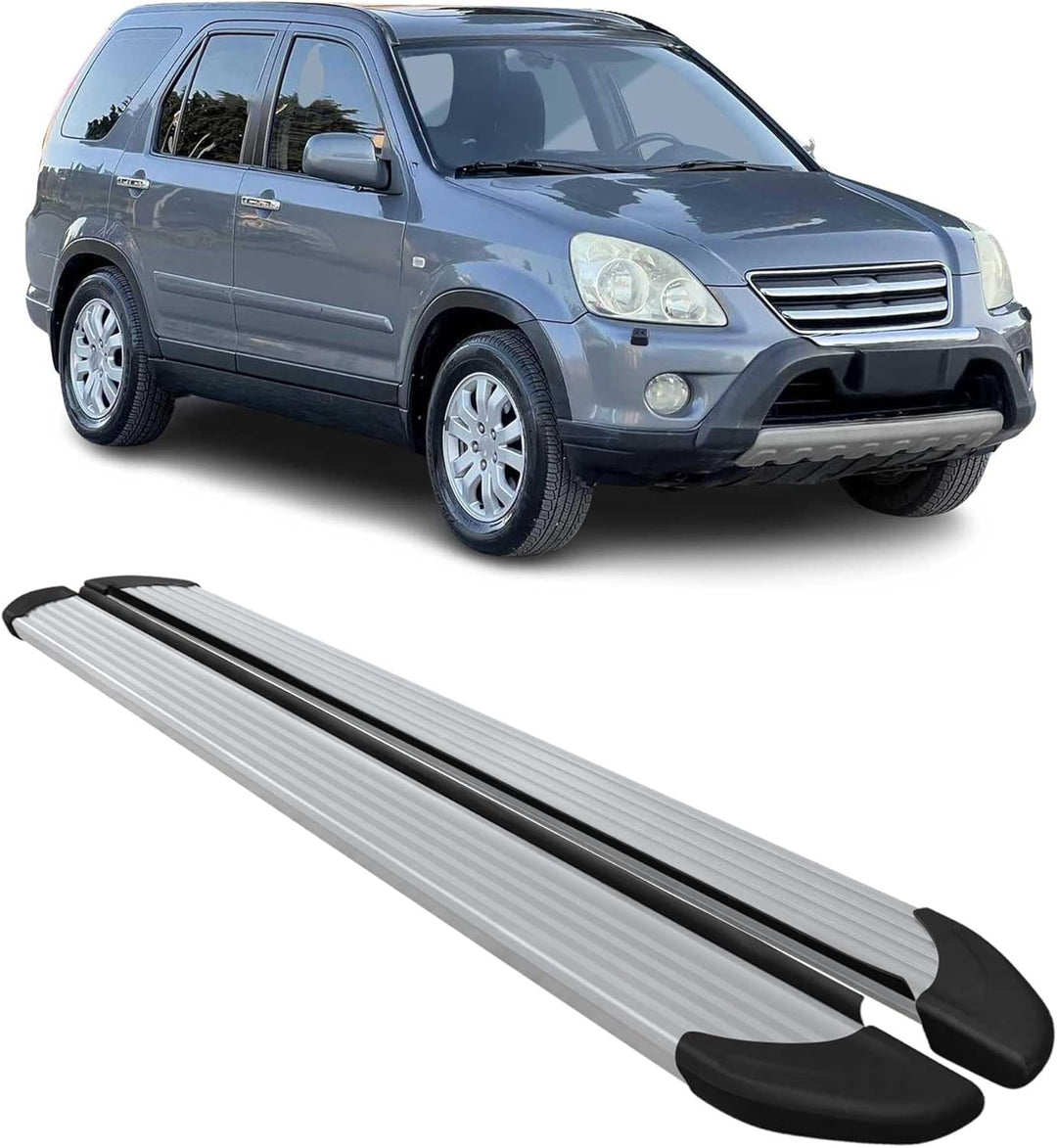 OMAC Seitenschweller Trittbretter Schweller kompatibel mit Honda CR-V 2002-2006 Aluminium Silber OPA