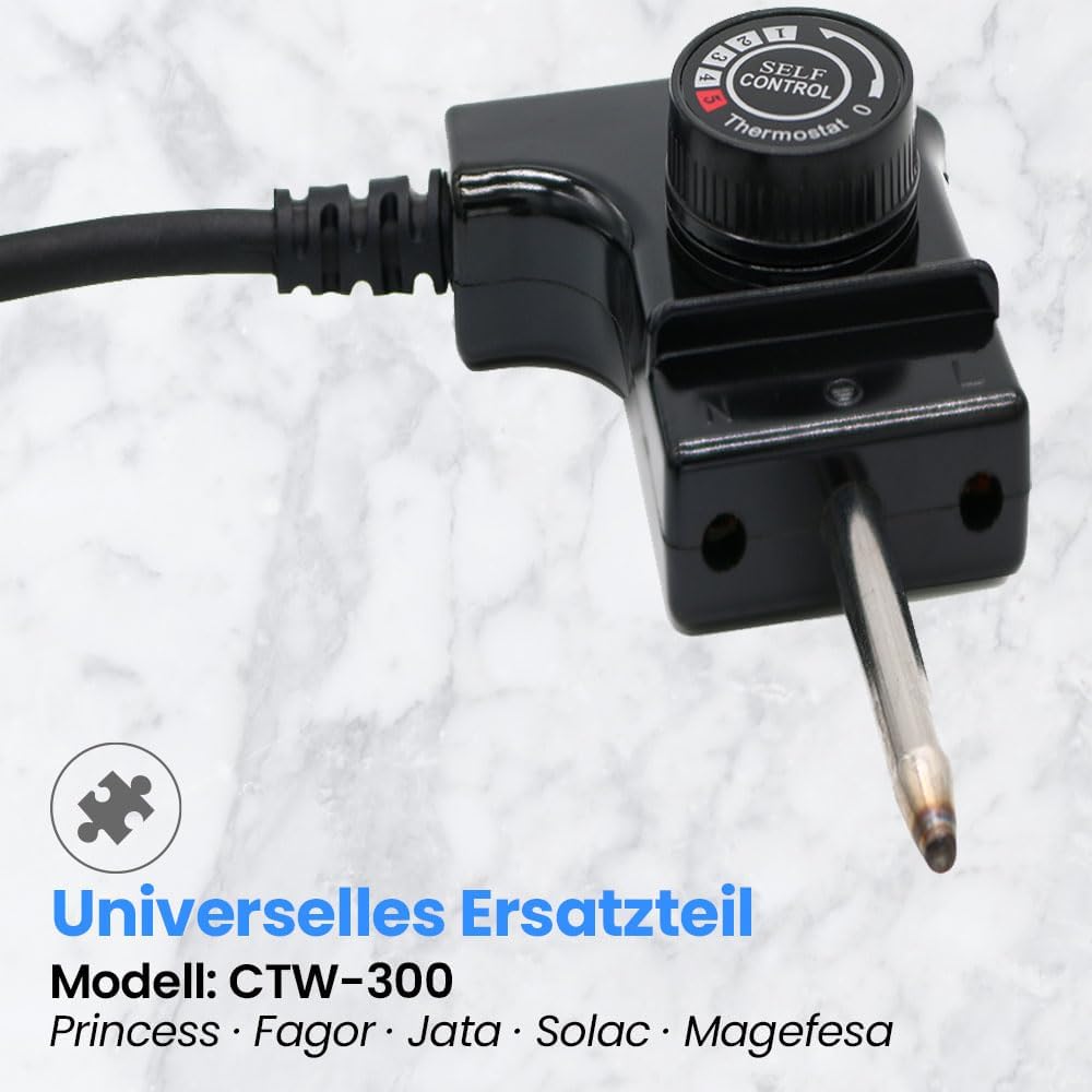 Anakel Home Kabel für elektropfanne Grillplatte, Thermostat für Princess, Kabel mit Thermostat für F