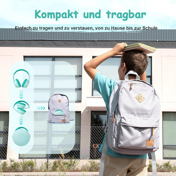 TONOSHARK Aktive Noise-Cancelling Kopfhörer Kinder, 60 Std Spielzeit. Kopfhörer Kabellos Bluetooth K