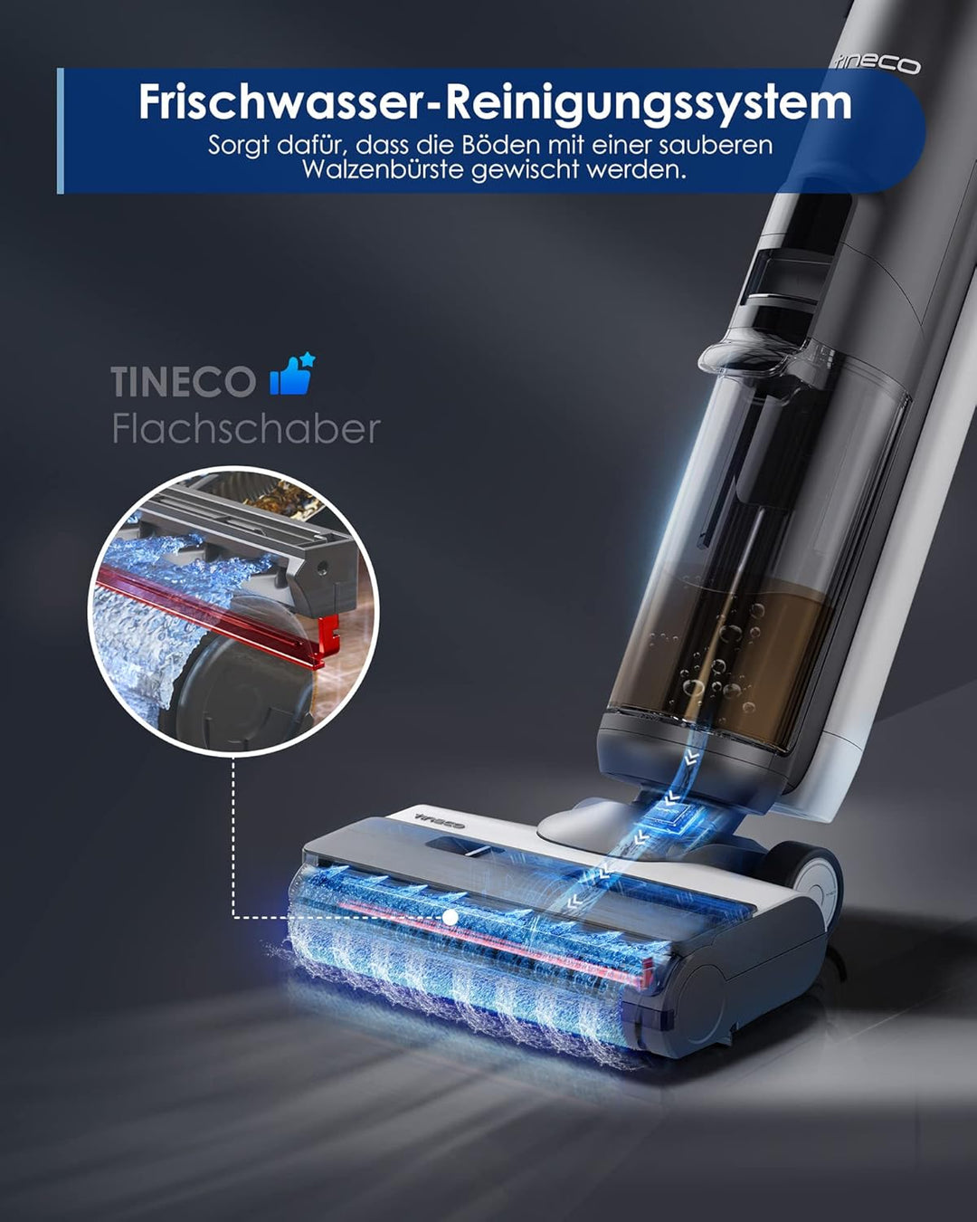Tineco Floor One S5 Smart Nass-Trocken-Sauger mit iLoop Technologie, All-in-One-Nass Trockensauger K
