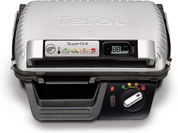 Tefal SuperGrill 2000 Watt Elektrogrill Elektrogrill Aluminium 320 x 240 mm