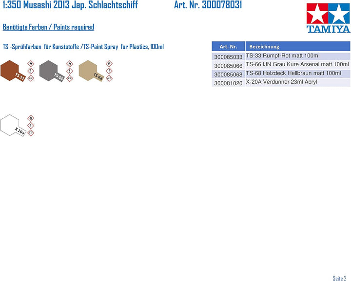 Tamiya 300078031-1:350 Musashi 2013