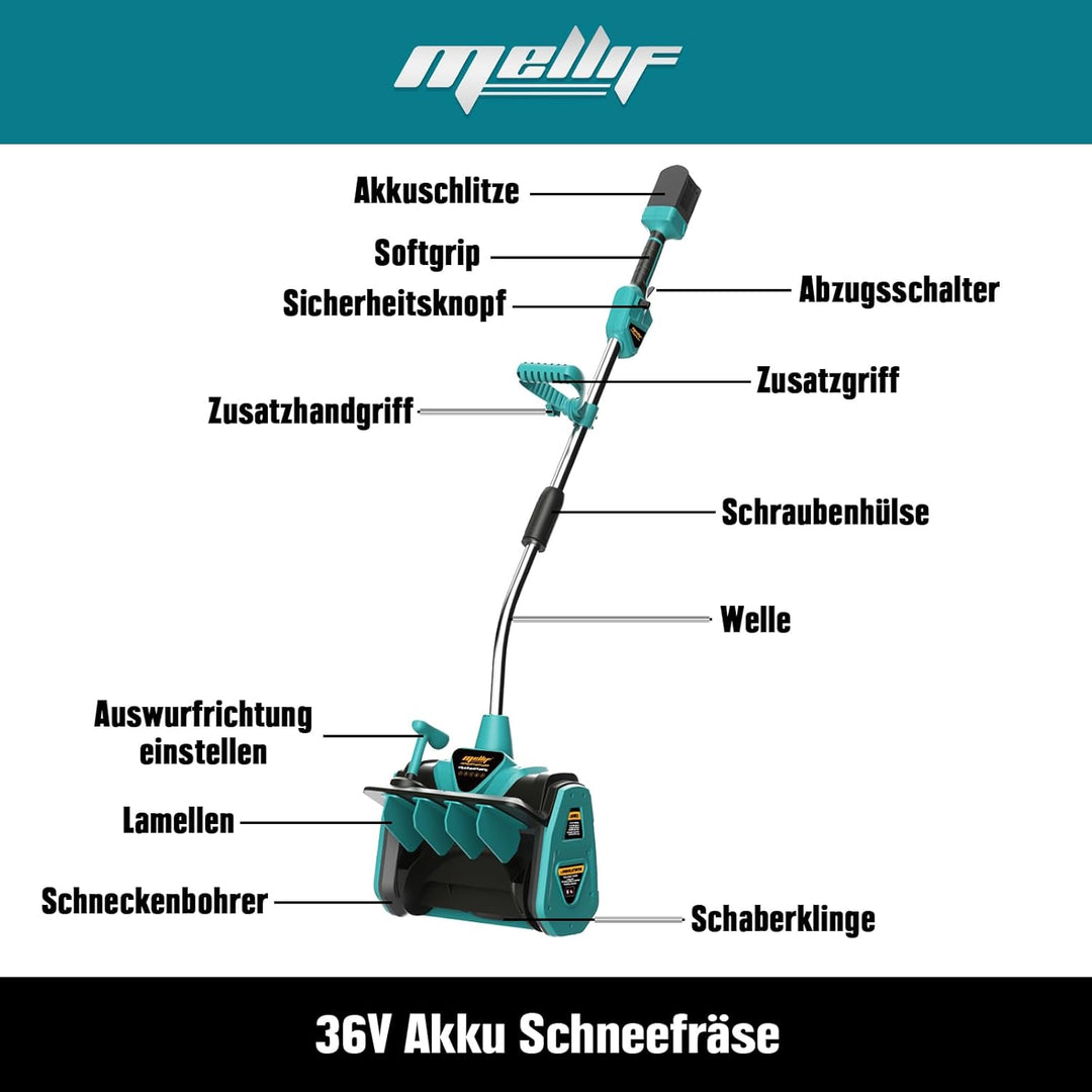 Witlight kabellos Akku-Schneefräse (nur Werkzeuge kein Akku)
