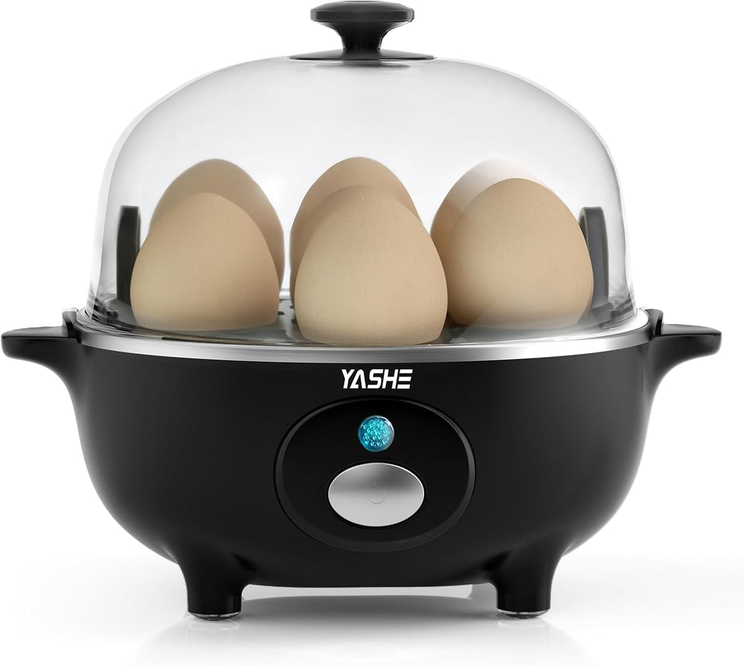 YASHE Eierkocher, 360W Kompakter Egg Cooker Multifunktional, 7 Eier leicht zu Pellen, Weich, Mittel,