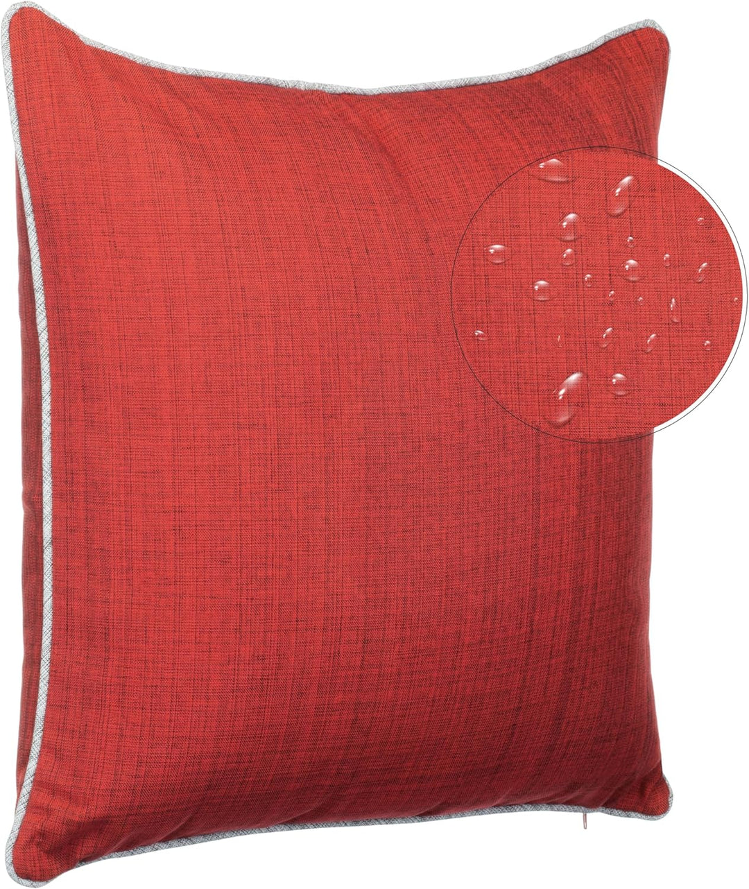 Brandsseller Outdoor Garten Kissen Dekokissen mit Paspel - Leinenoptik Uni Schmutz- und Wasserabweis