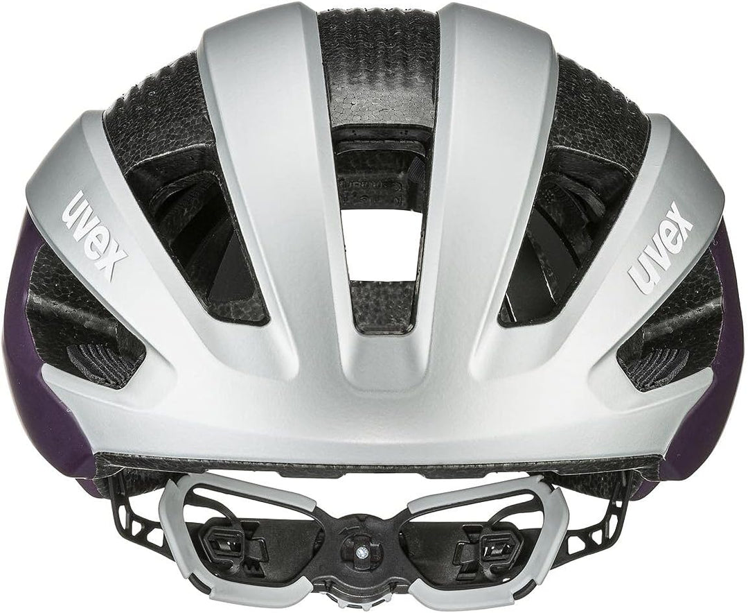 Uvex Rise CC Damen Rennrad Fahrrad Helm matt silberfarben/lila 2022 52-56 cm, 52-56 cm