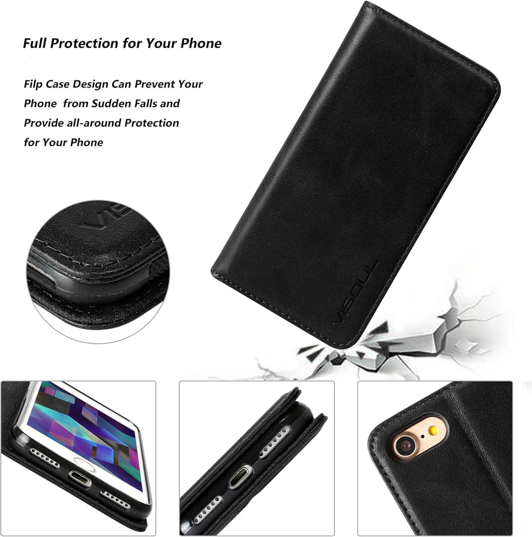 VISOUL iPhone SE 2022/2020 Hülle, iPhone 8/7 Handyhülle,Stossfeste Schutzhülle [Erstklassiges Rindsl