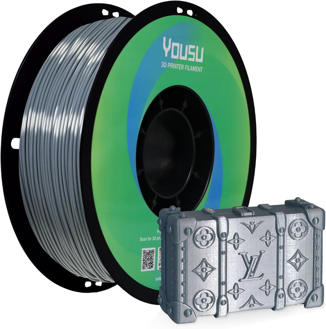 YOUSU Grey Silk TPU-Filament, 1,75 mm, flexibles 95 A TPU 3D-Drucker-Filament, 1-kg-Spule, Massgenau