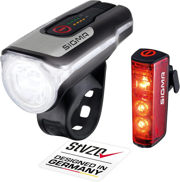 SIGMA SPORT - LED Fahrradlicht Set Aura 80 und BLAZE | StVZO zugelassenes, akkubetriebenes Vorderlic