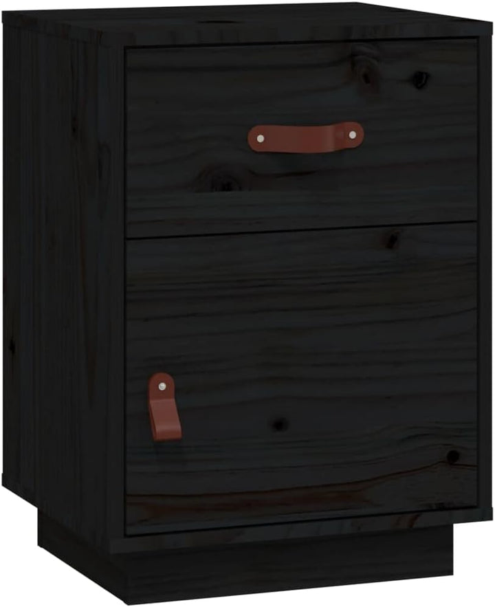 FIRBNUS Bedside Table Nachtkonsole Beistelltisch mit Stauraum Night Stand Nachttische 2er Set Schwar