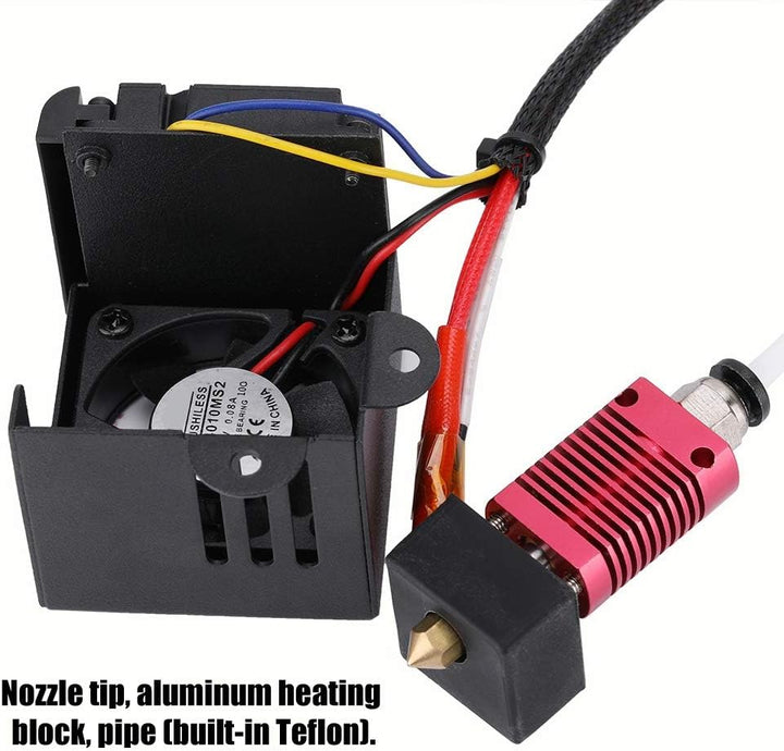 ASHATA 3D Drucker MK8 Extruder Kit, Edelstahl J-Kopf MK8 Extruder Hot End+Sprühdüsen Kit,Geeignet fü