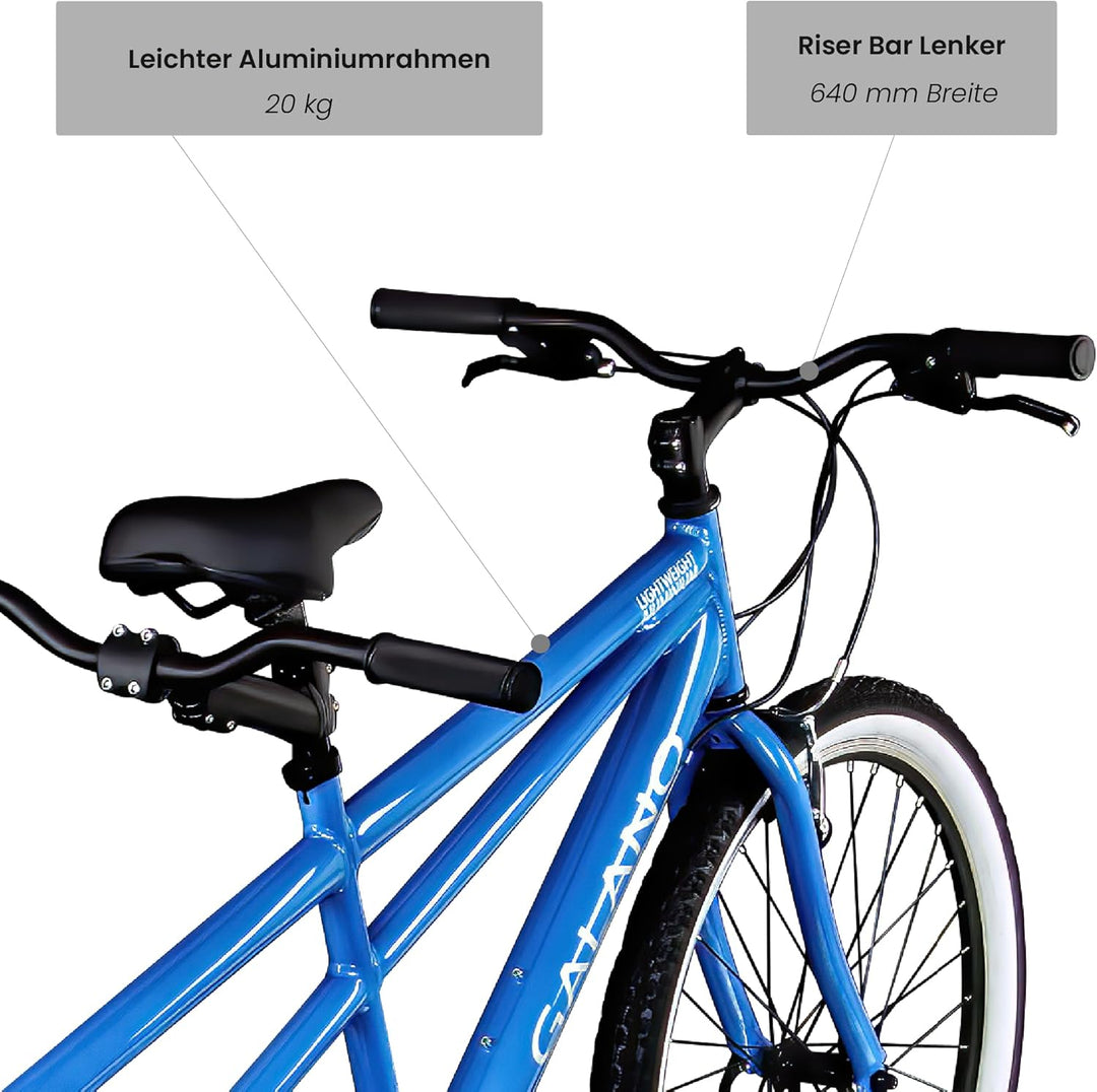 Galano Tandem Fahrrad 2 Personen Mountainbike 21 Gang Schaltung ab 145 cm Hardtail MTB Damen und Her