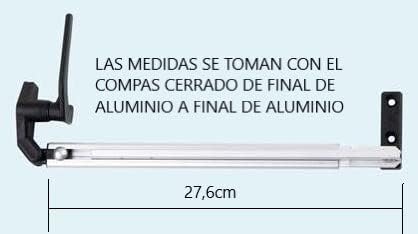 CR-MOESANCO® Kompass-Set rechts + Links für Wohnwagen 27,6 cm, Fensterarm-Haltestütze für Wohnmobile