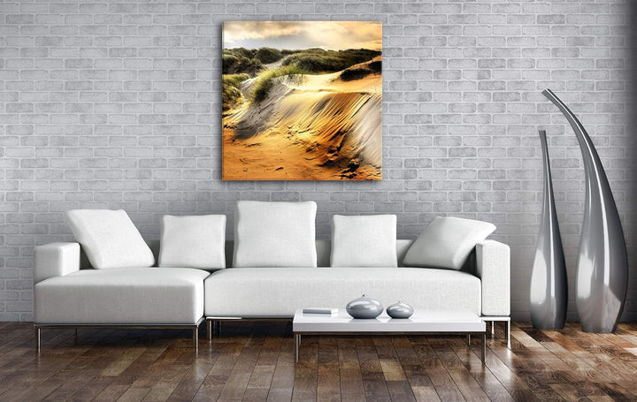 deyoli Sanddünen in Dänemark Format: 70x70 als Leinwandbild, Motiv fertig gerahmt auf Echtholzrahmen
