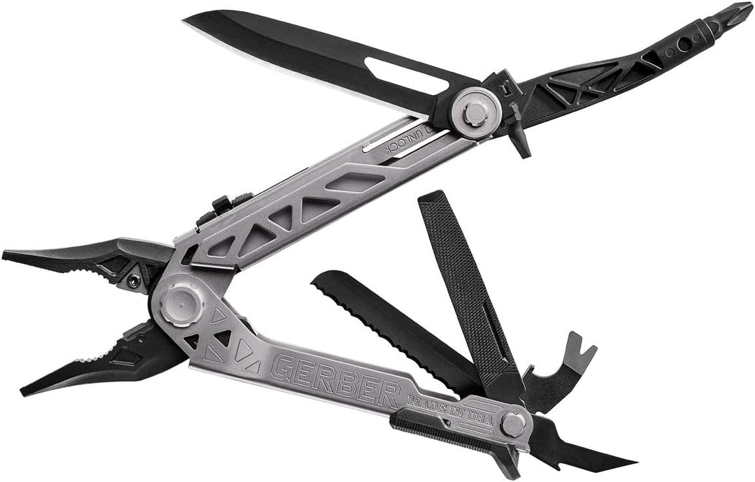 Gerber Multifunktionswerkzeug mit Taschenclip, Einhandöffnung, 14 Funktionen und Nylon-Scheide, Cent