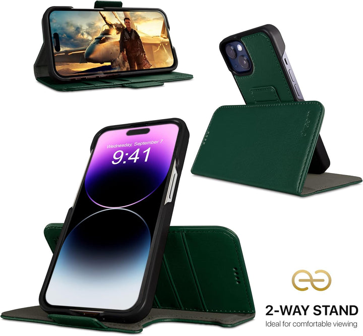 Dreem Fibonacci iPhone 14 Brieftaschen-Etui / 2-in-1 stossfestes Etui und abnehmbares Folio aus vega