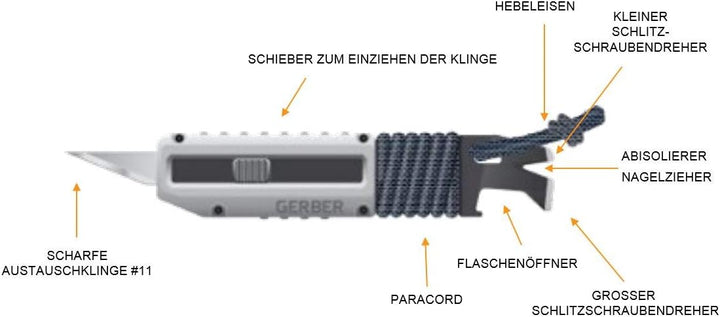 Gerber Multifunktionswerkzeug mit 8 Funktionen, Prybrid-X, Dunkelgrau, Edelstahl, 31-003740 Prybrid-