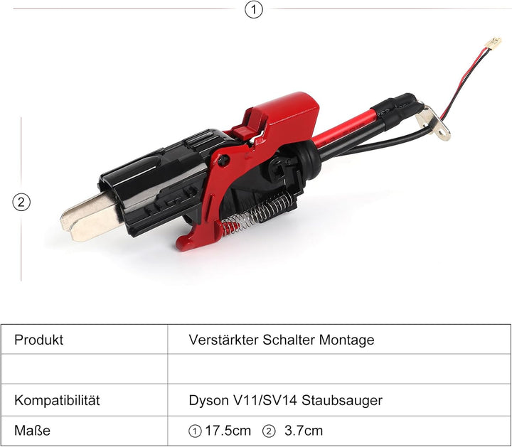 Verbesserter Metall Schalter Montageteil Ersatz für Dyson V11 SV14 Staubsauger, Power Trigger V11 Kn