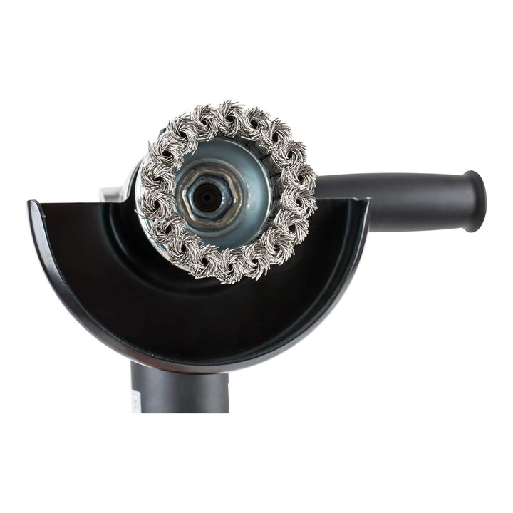 STIER Topfbürste Edelstahl, gezopfter Draht, für Winkelschleifer, Ø 65 mm, M14, Drahtstärke 0,5 mm,