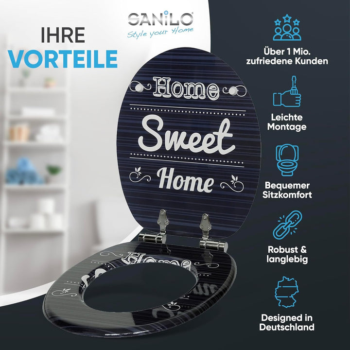 Sanilo WC Sitz mit Absenkautomatik, viele schöne Toilettendeckel zur Auswahl, hochwertige und stabil