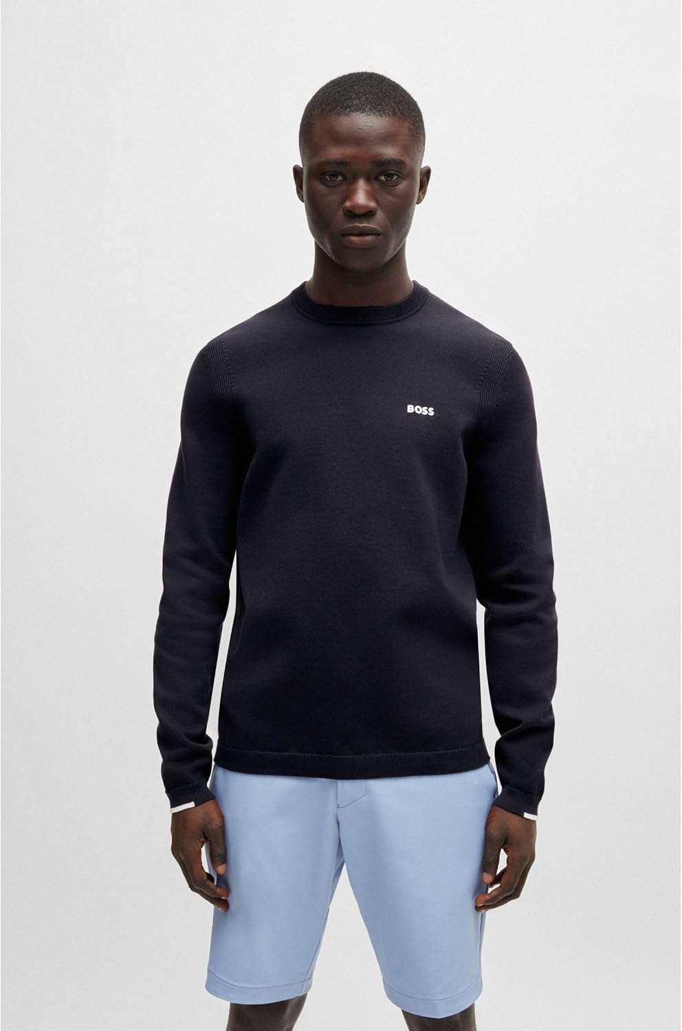 BOSS Herren Ever-X CN Regular-Fit Pullover aus Baumwoll-Mix mit Logo-Print L Dark Blue402, L Dark Bl