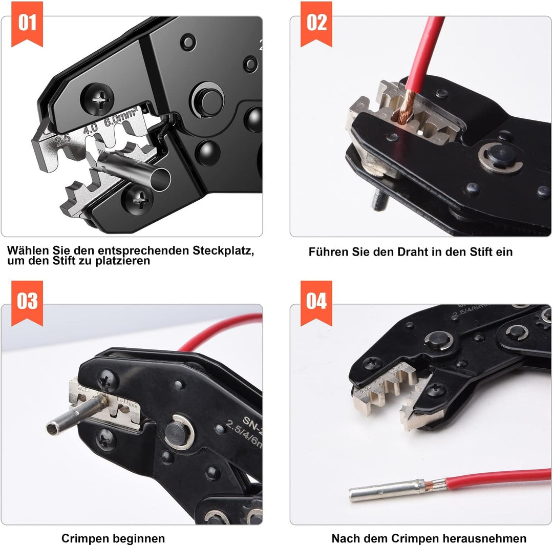 Solar Crimpzange, Preciva Solarstecker Crimpzange für 2.5/4.0/6.0mm² Solarpanel PV Kabel